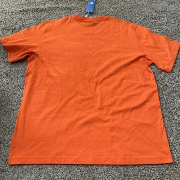 adidas Men's Trefoil Essentials Short Sleeve T-Shirt Orange Pull Over Size XL - Picture 9 of 10
